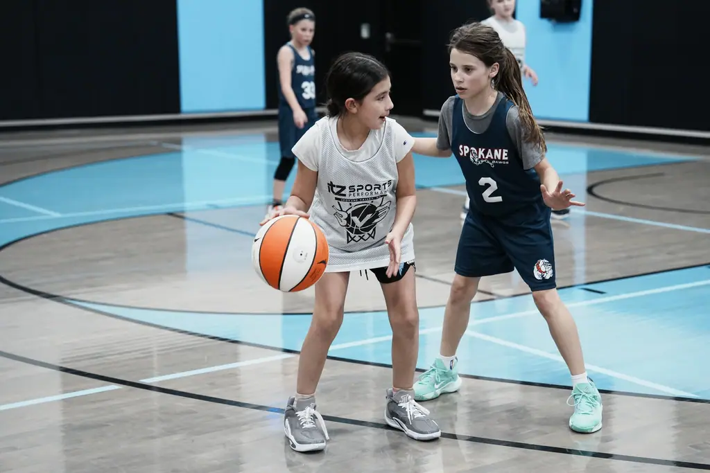 Players facing off in a live drill