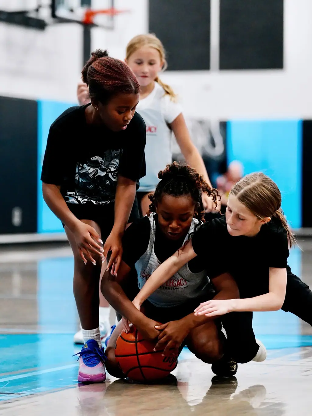 Players bringing hands together