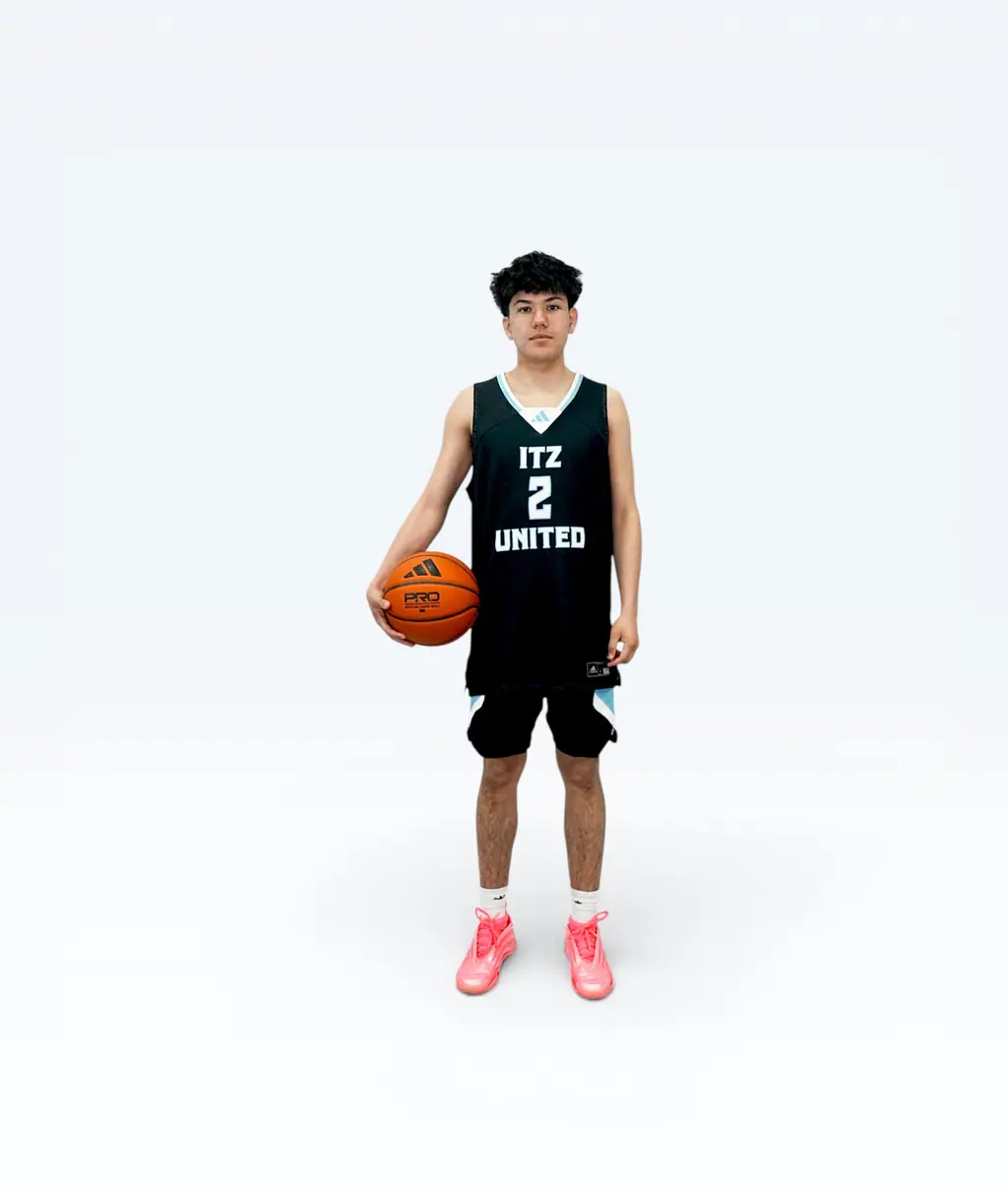 Player holding a ball, jersey 2